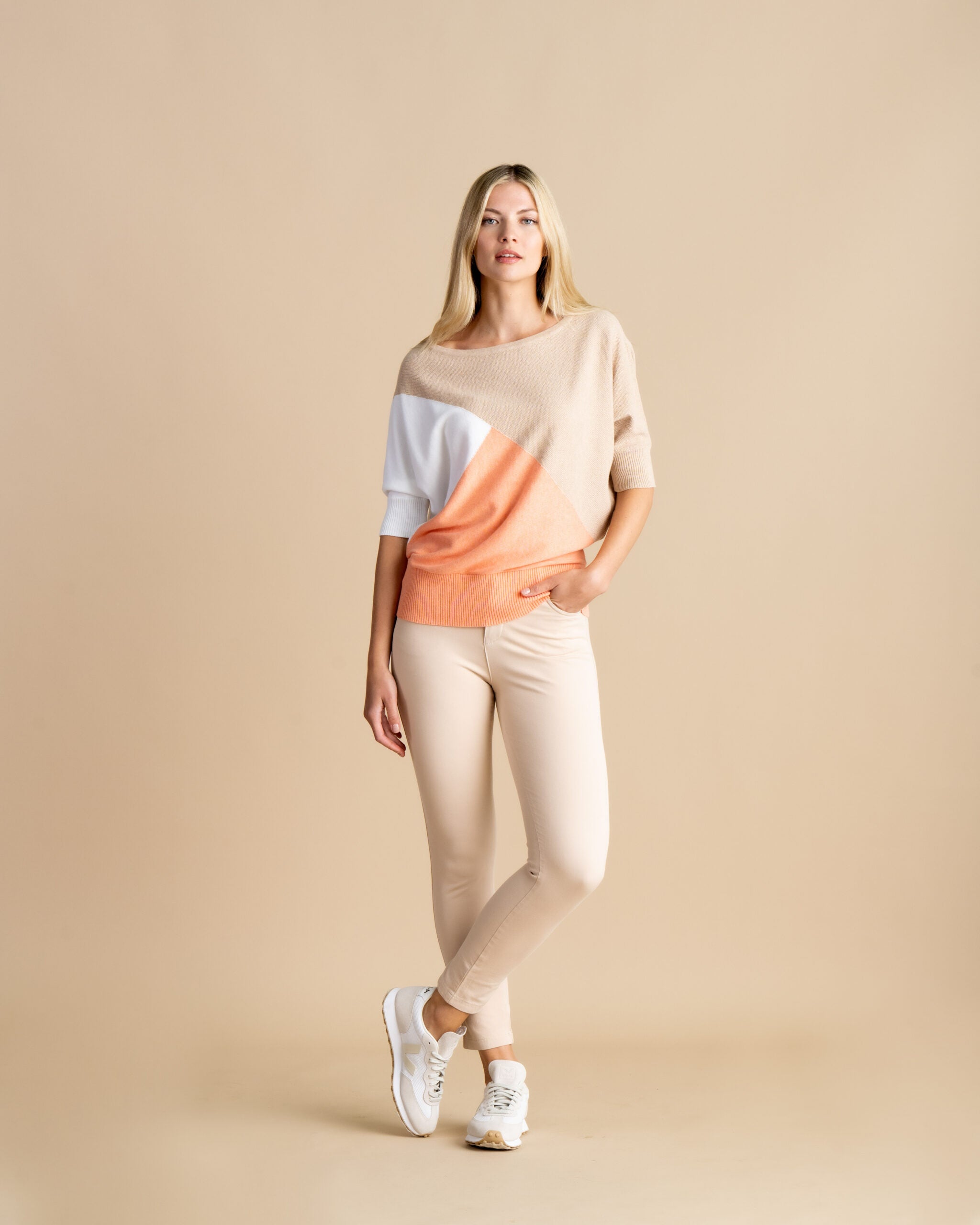 7011- Marble batwing Jumper- Orange