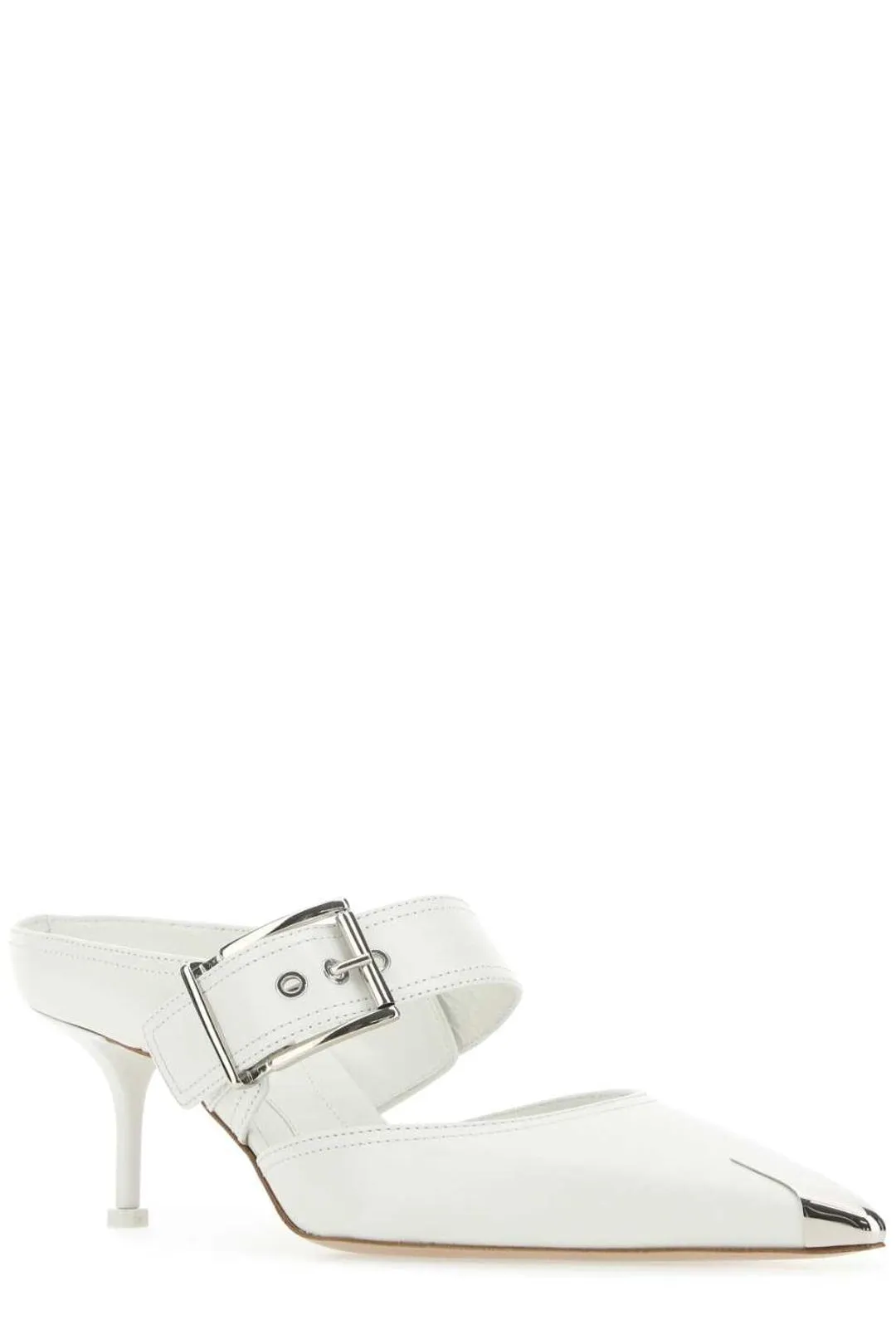 Alexander McQueen Pointed-Toe Heeled Mules