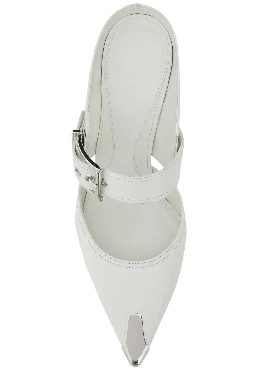 Alexander McQueen Pointed-Toe Heeled Mules