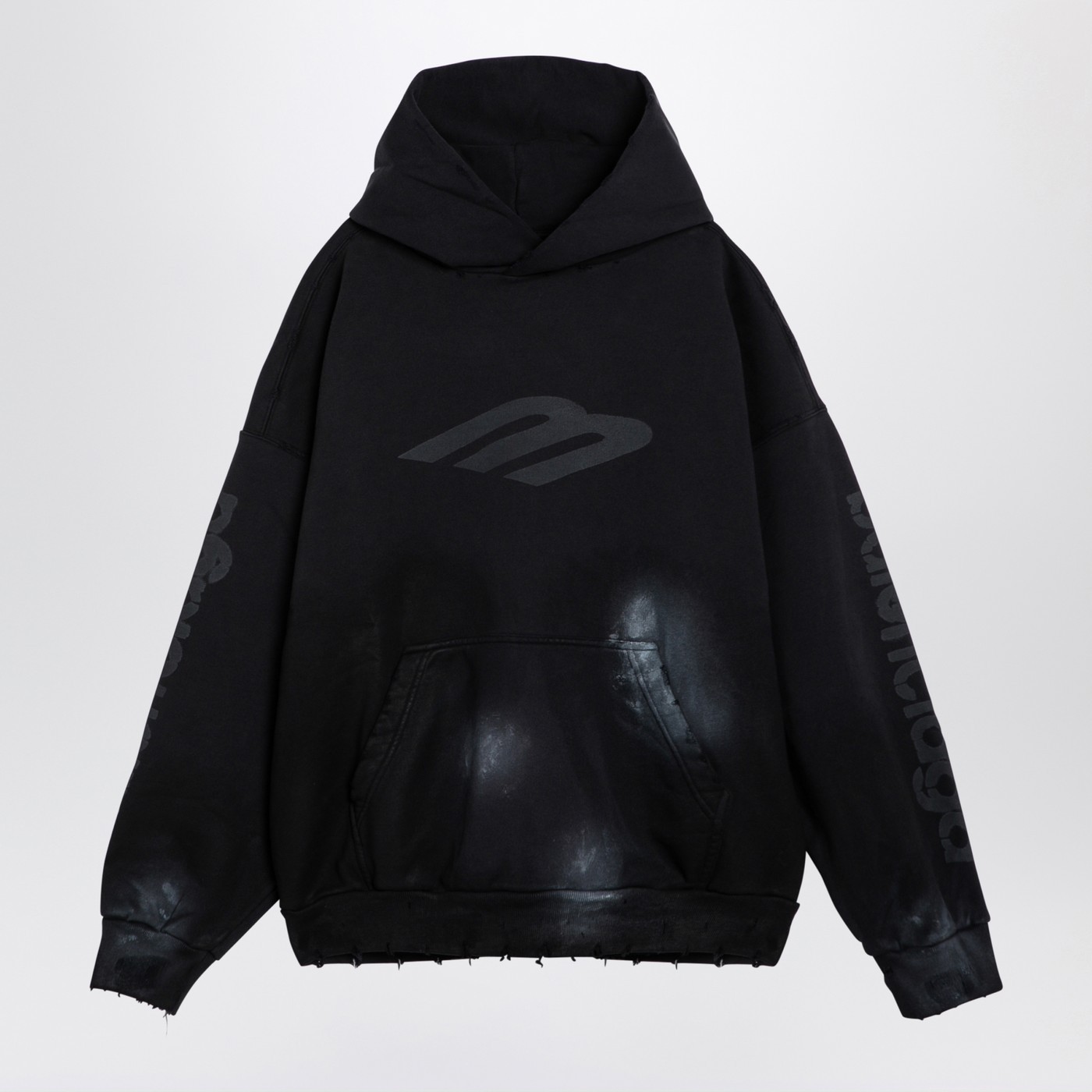 BALENCIAGA  |3b Stencil Hoodie Medium Fit in Black