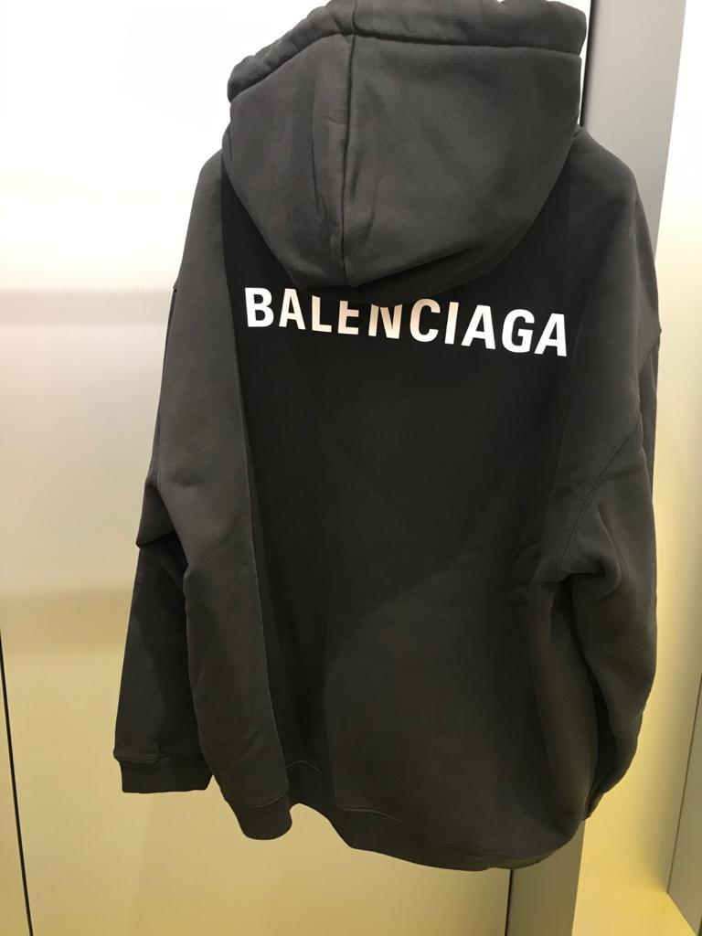 BALENCIAGA  |Men's Logo Medium Fit Hoodie In Black