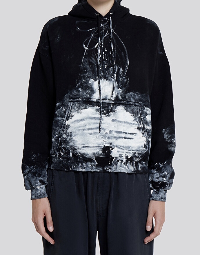 BALENCIAGA  |Painter fitted hoodie  in black/white