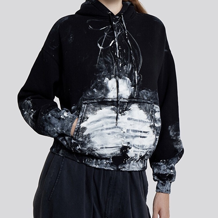 BALENCIAGA  |Painter fitted hoodie  in black/white