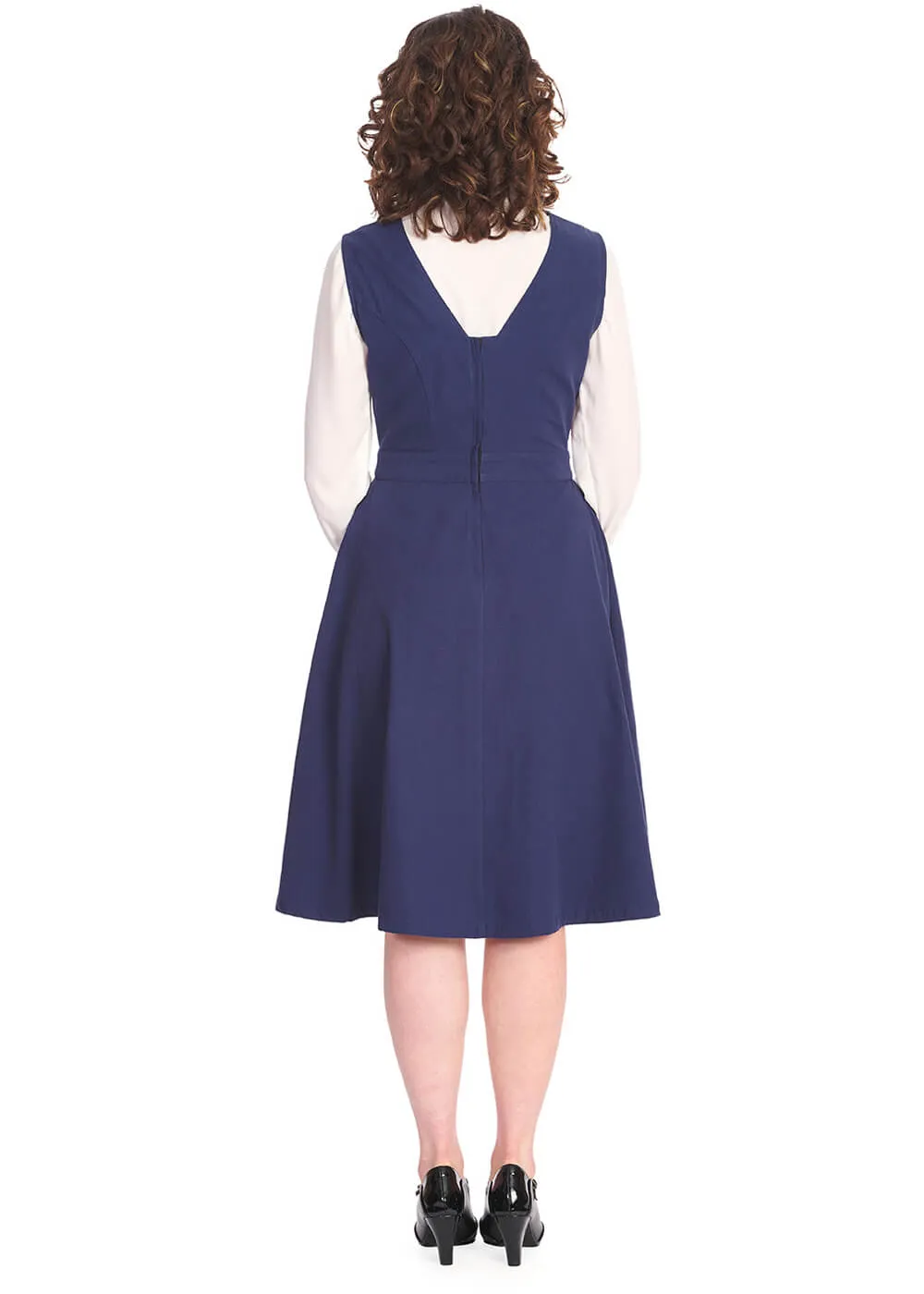 Banned Prim 40's Swing Dress Navy