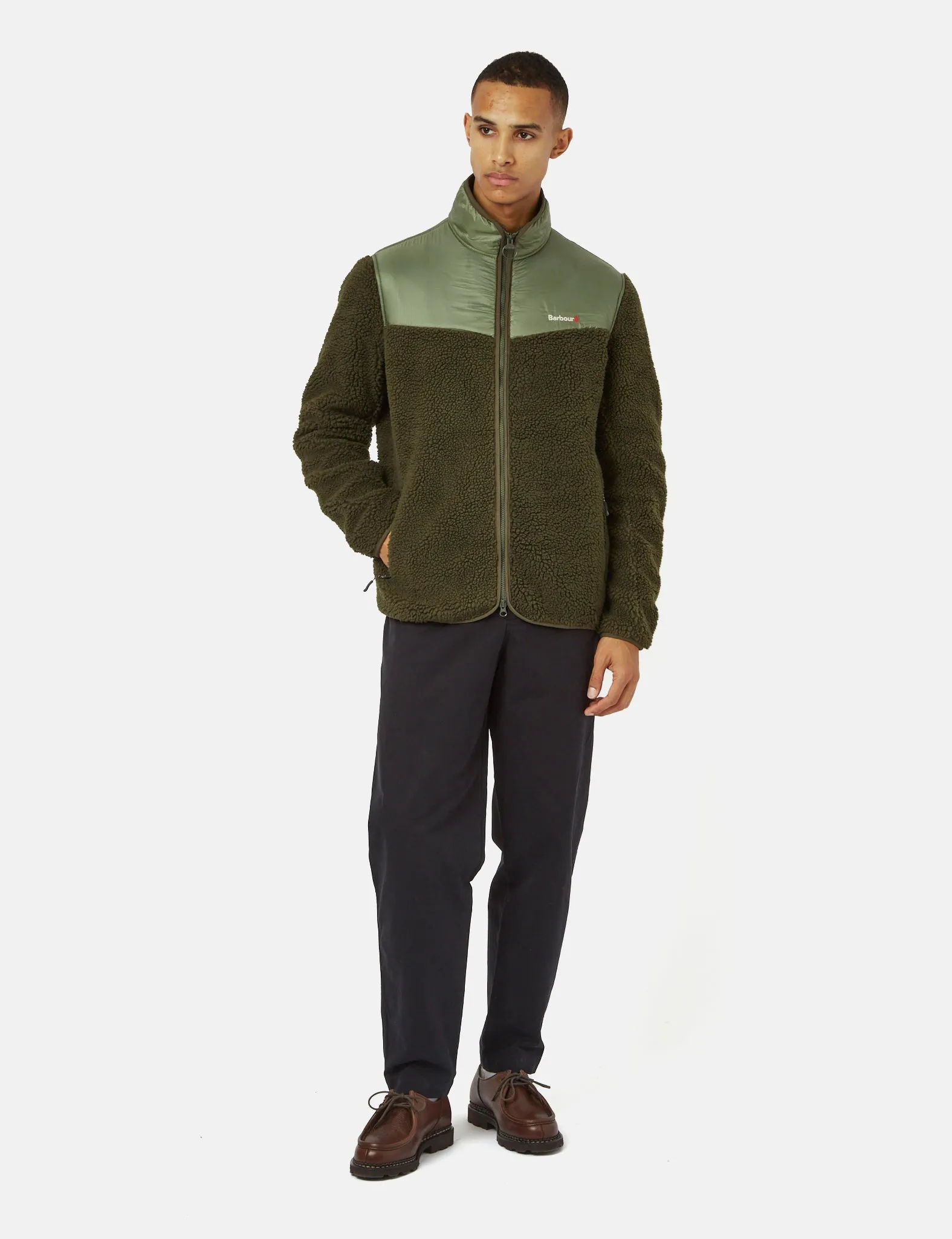 Barbour Axis Fleece Jacket - Olive Green