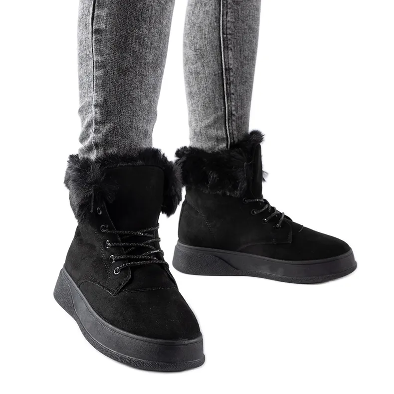 Black Oliverio platform snow boots