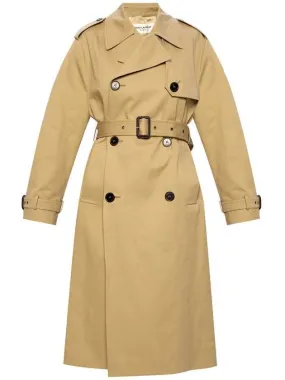 Button Front Trench Coat Beige