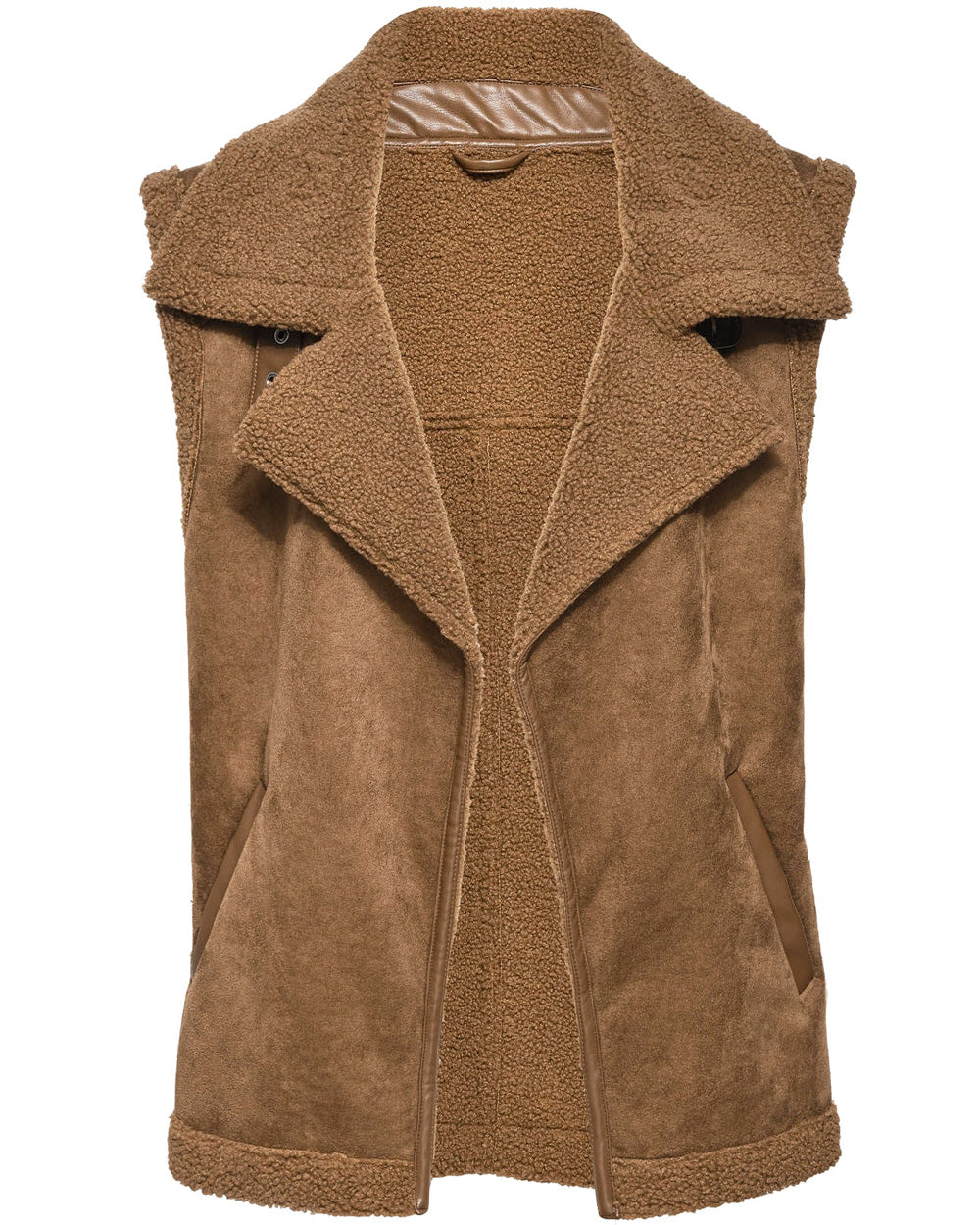 Camel Shearling Loredo Vest