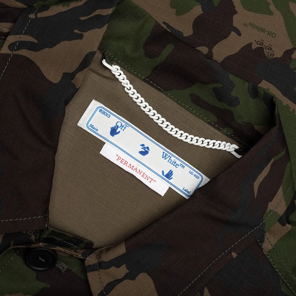 Camo Patch Field Jacket - Army Green