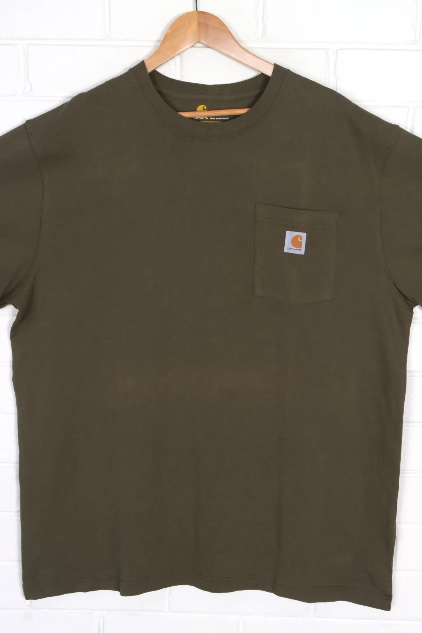 CARHARTT Olive Green 'Original Fit' Front Pocket T-Shirt (XXL)