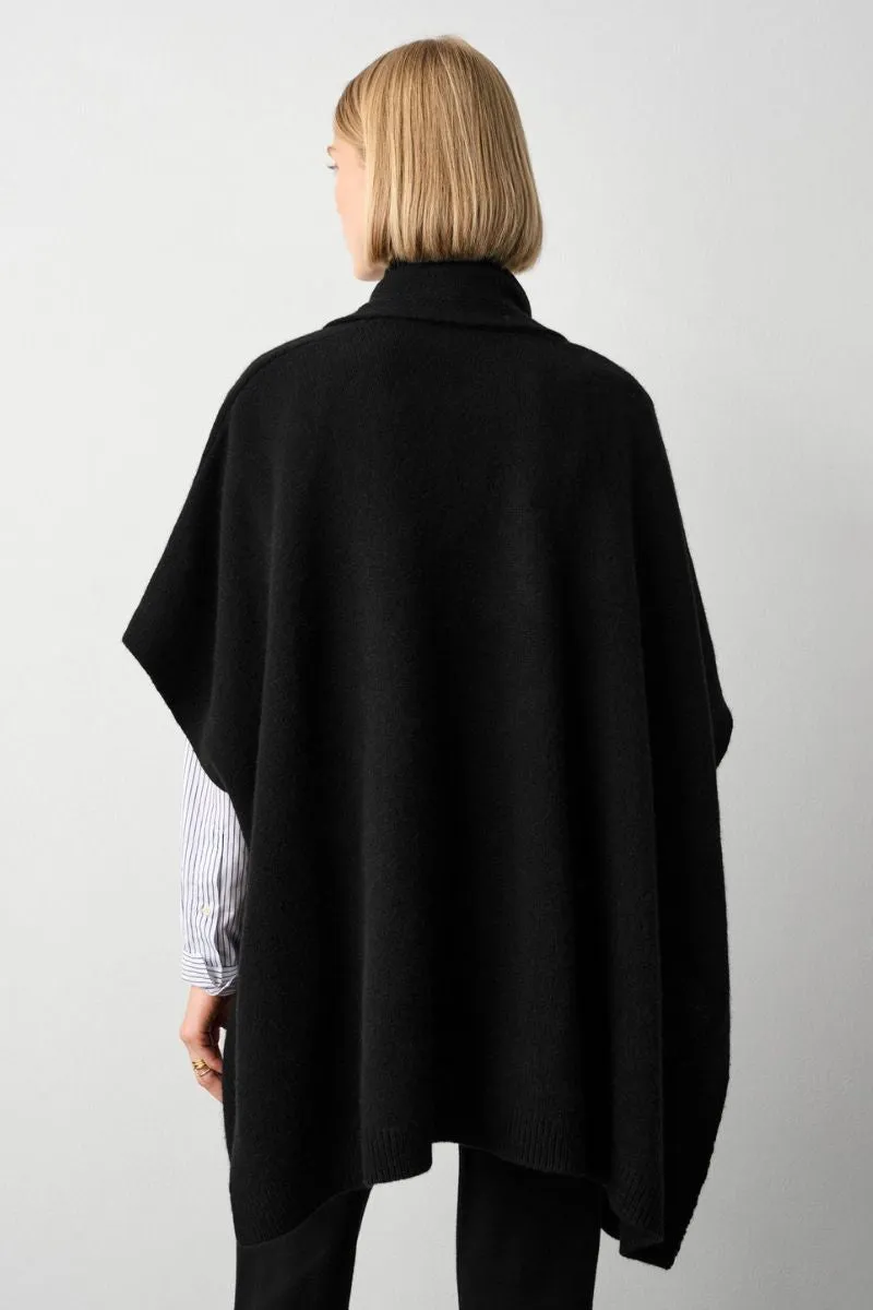 Cashmere Blend Open Poncho