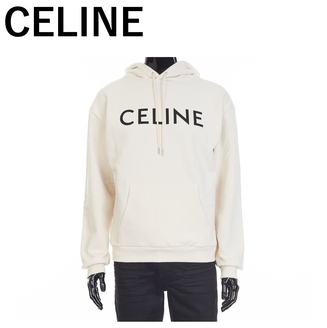 CELINE  |celine loose hoodie in cotton fleece