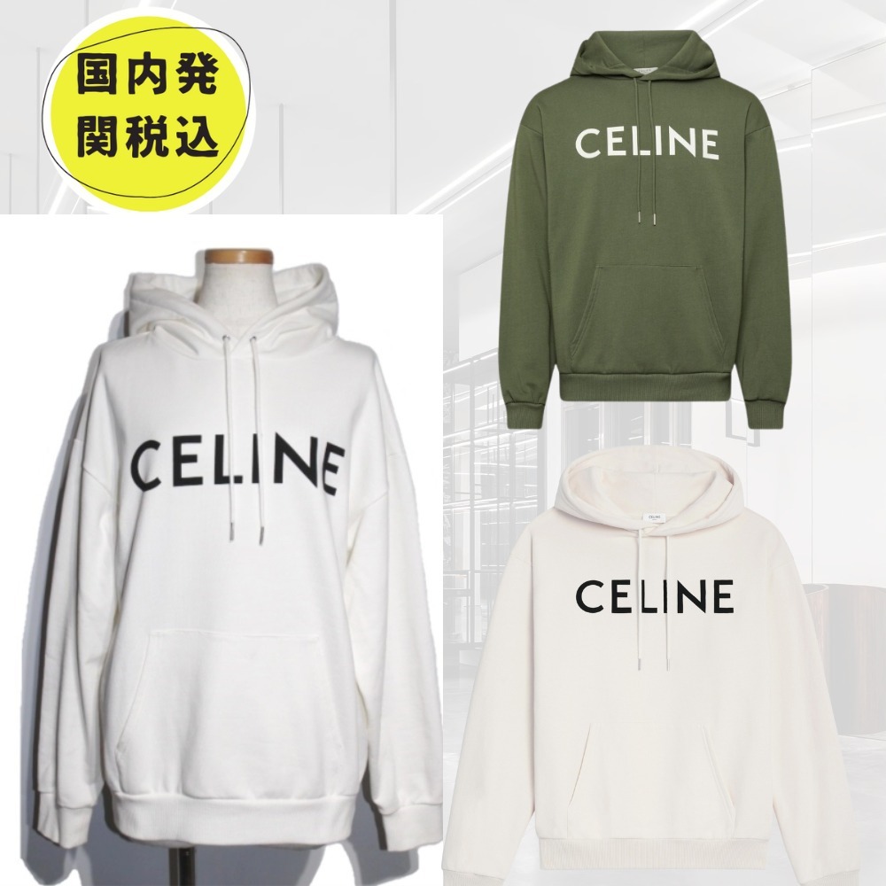 CELINE  |loose Celine hoodie in cotton fleece