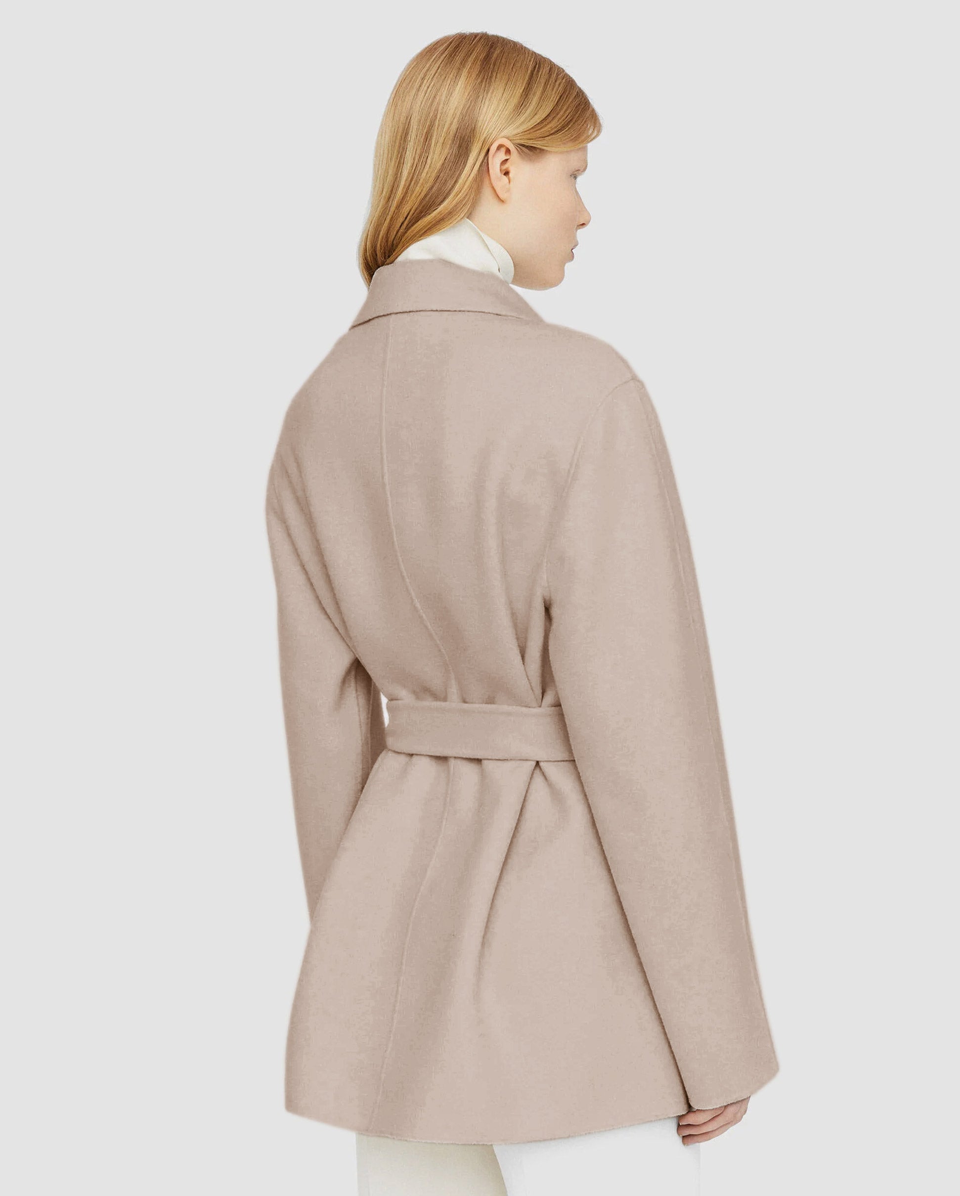 CENDA SHORT WRAP COAT / PARCHMENT