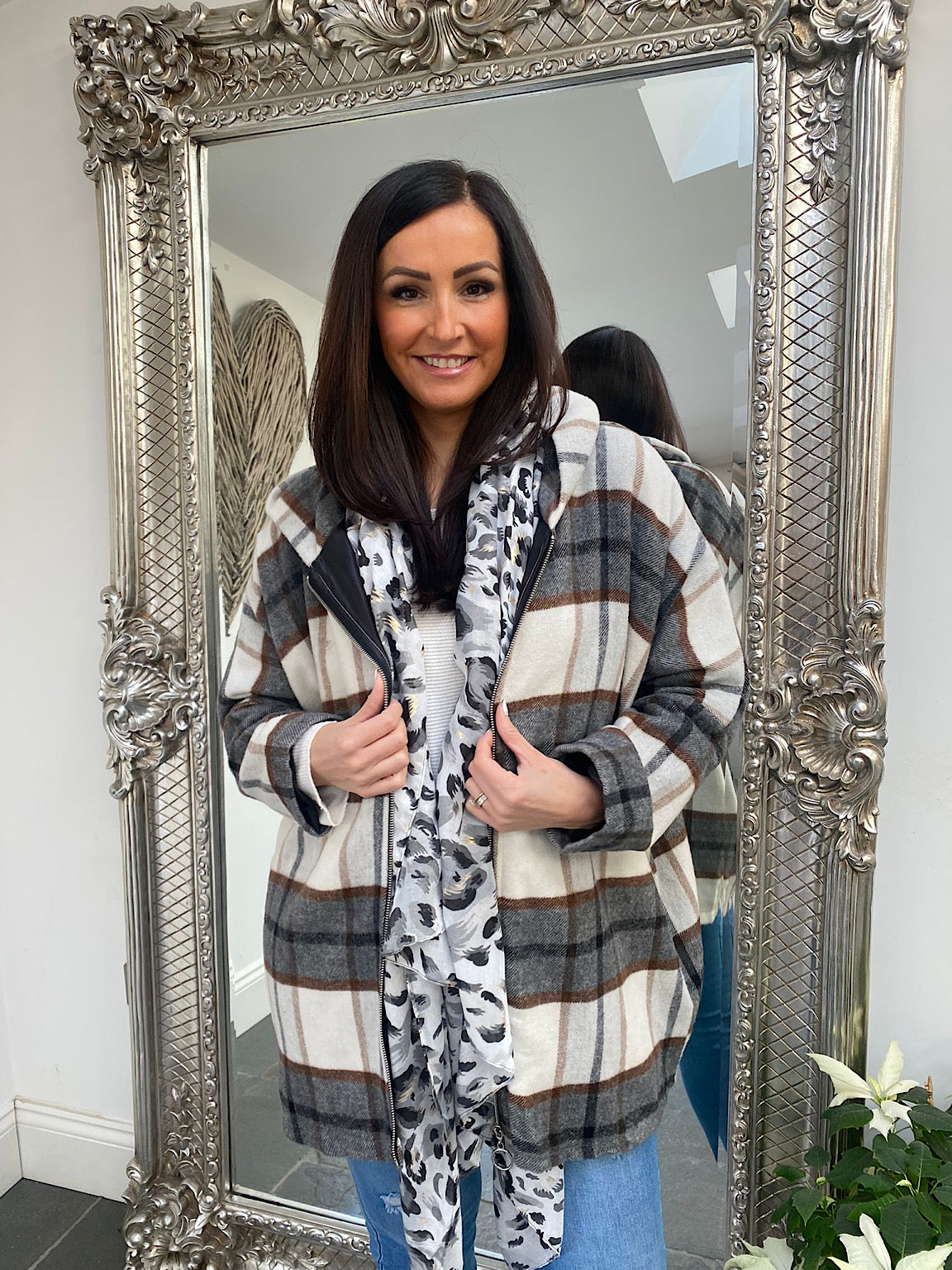 Checked Hooded Jacket Daisie