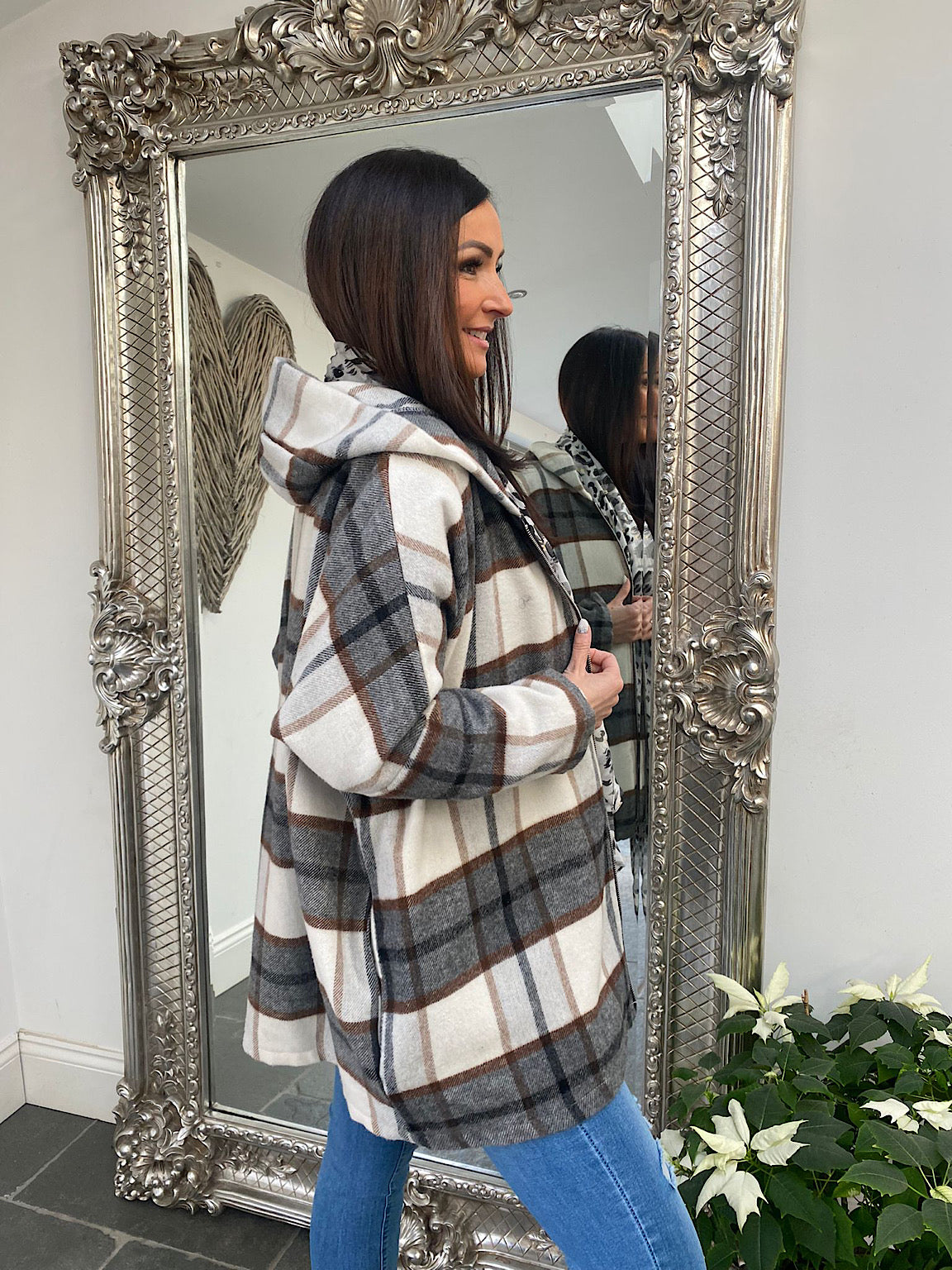 Checked Hooded Jacket Daisie