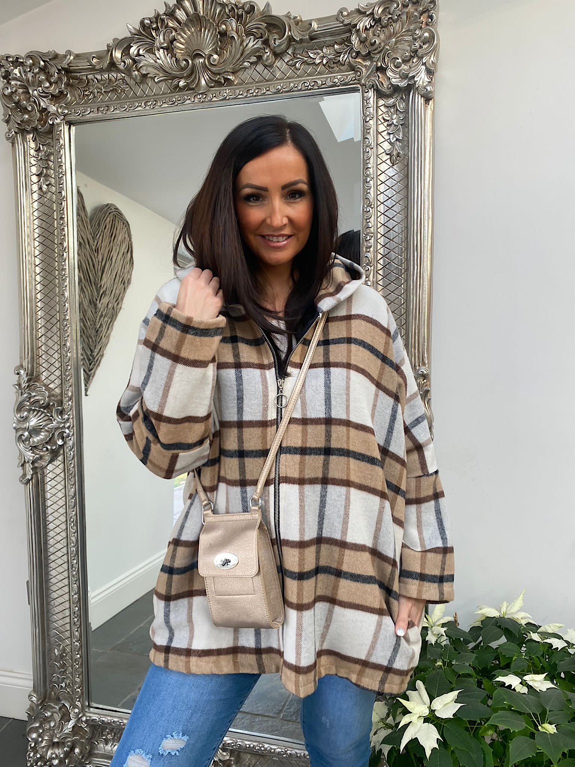 Checked Hooded Jacket Daisie