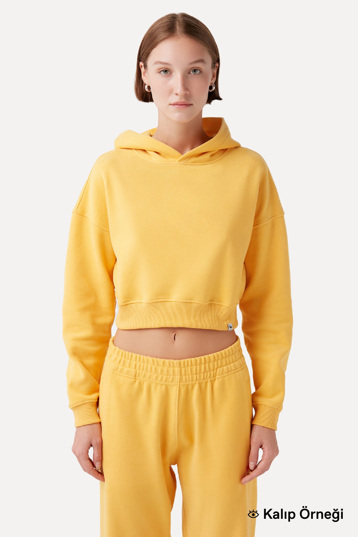 Chi & Chi Super Soft Crop Hoodie - Ekru