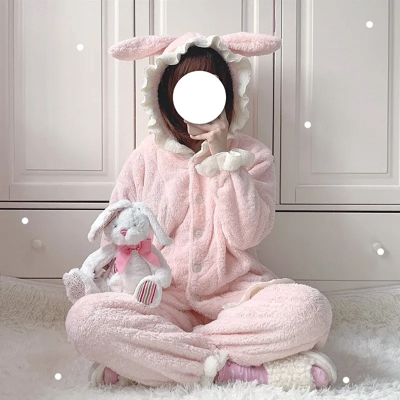 Cute Rabbit Ear Pajamas Set AD12815