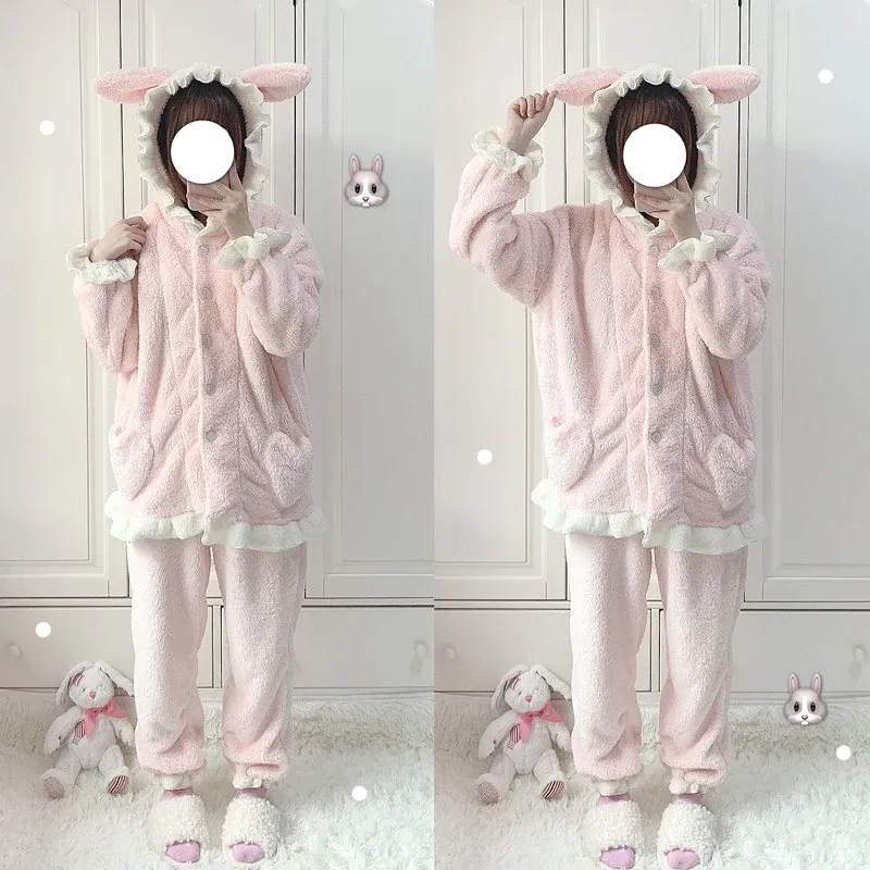 Cute Rabbit Ear Pajamas Set AD12815