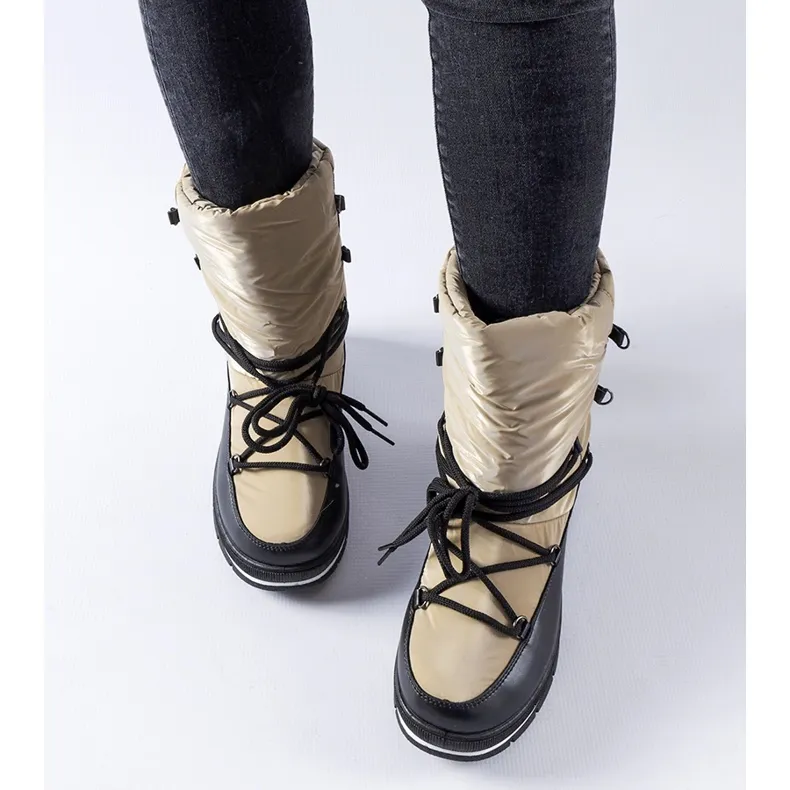 Dark beige Vineyard platform snow boots