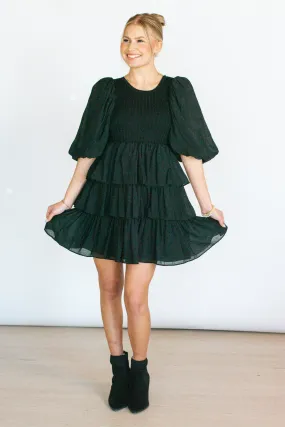 Enchanting Touch Black Tiered Dress