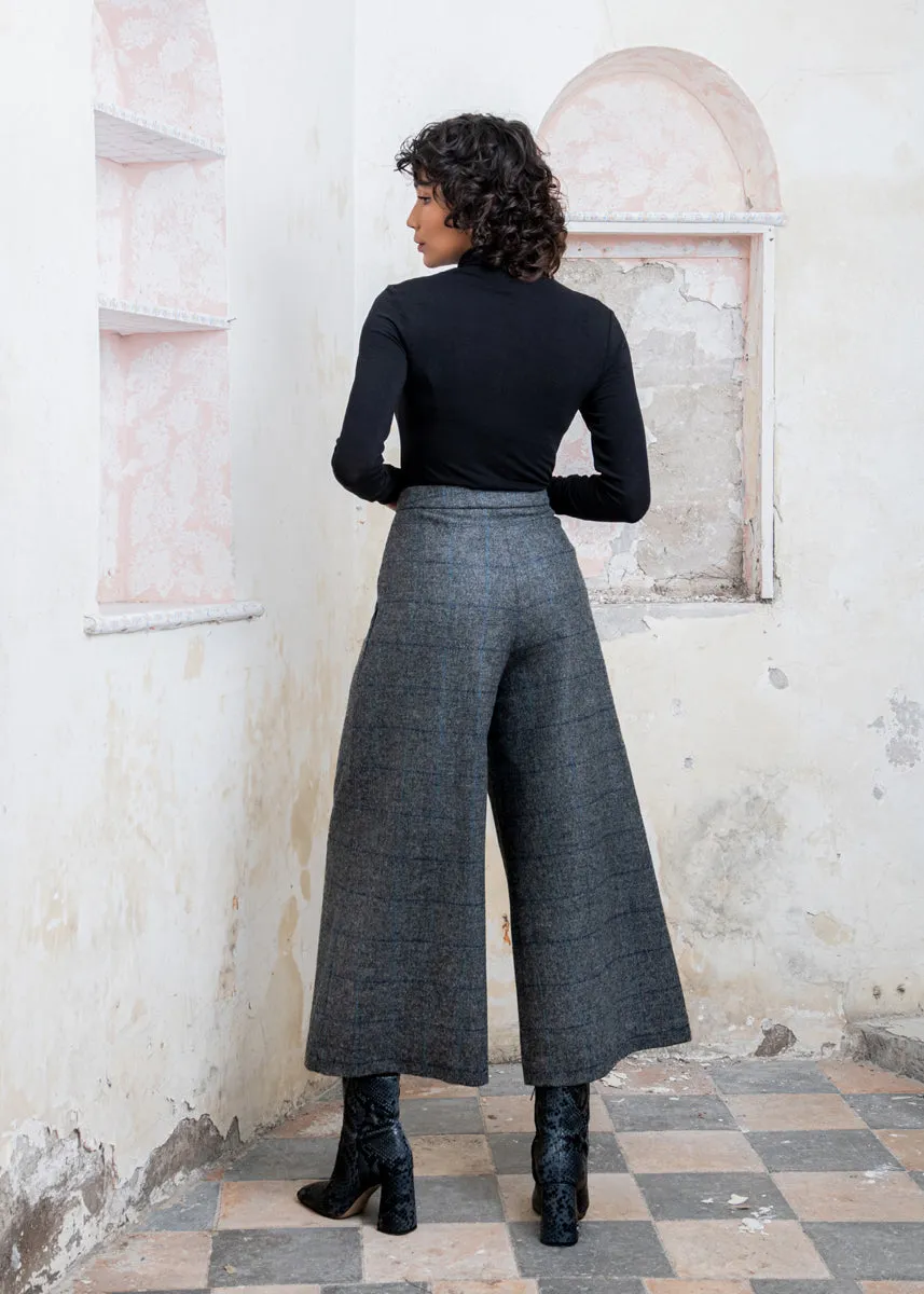 Enya Tweed Culottes - Grey Check