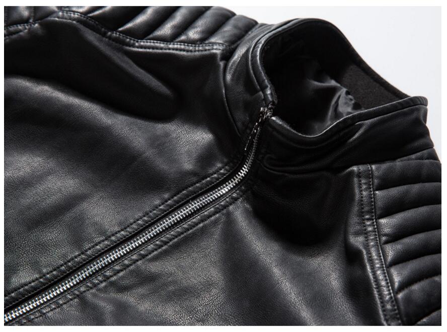 Fall 2023 new mens faux leather motorcycle jacket