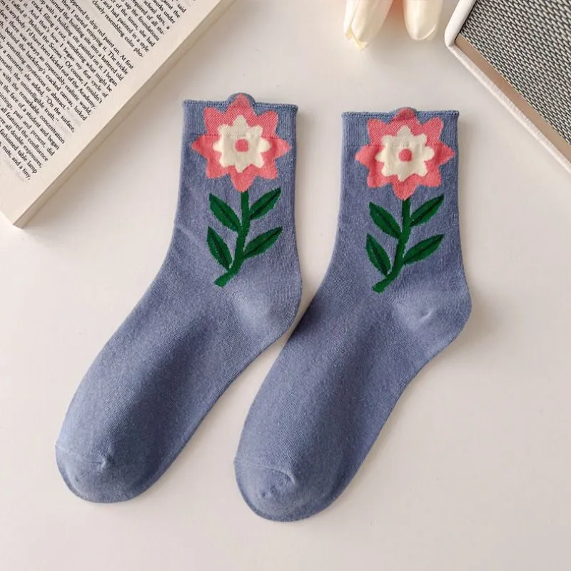 Flowers Candy Color Socks MK18879