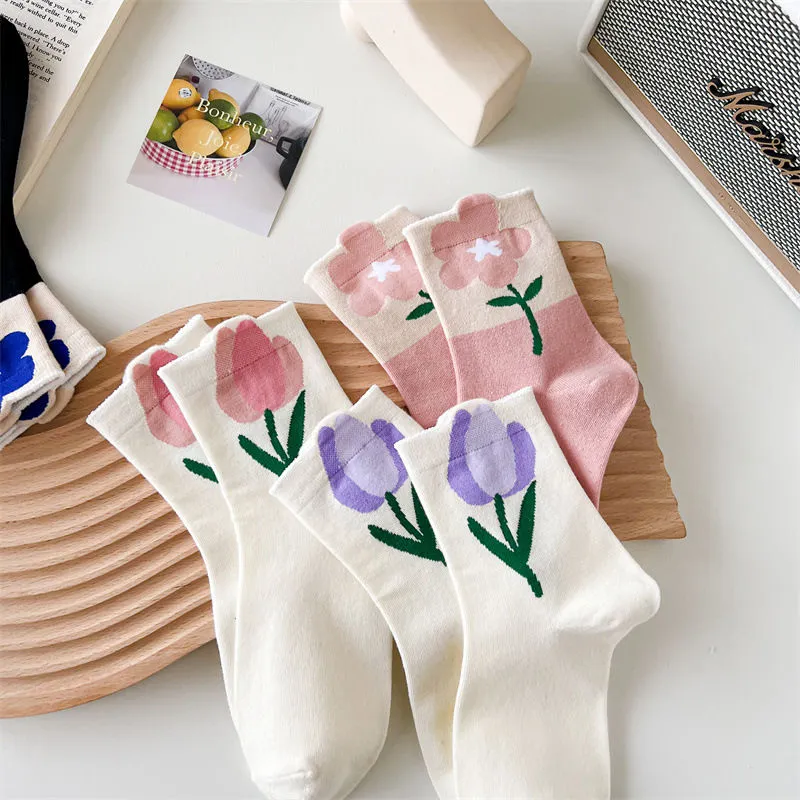 Flowers Candy Color Socks MK18879