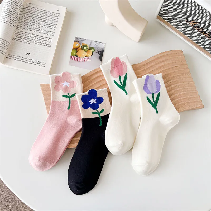 Flowers Candy Color Socks MK18879