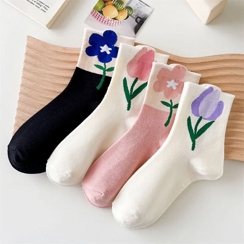 Flowers Candy Color Socks MK18879