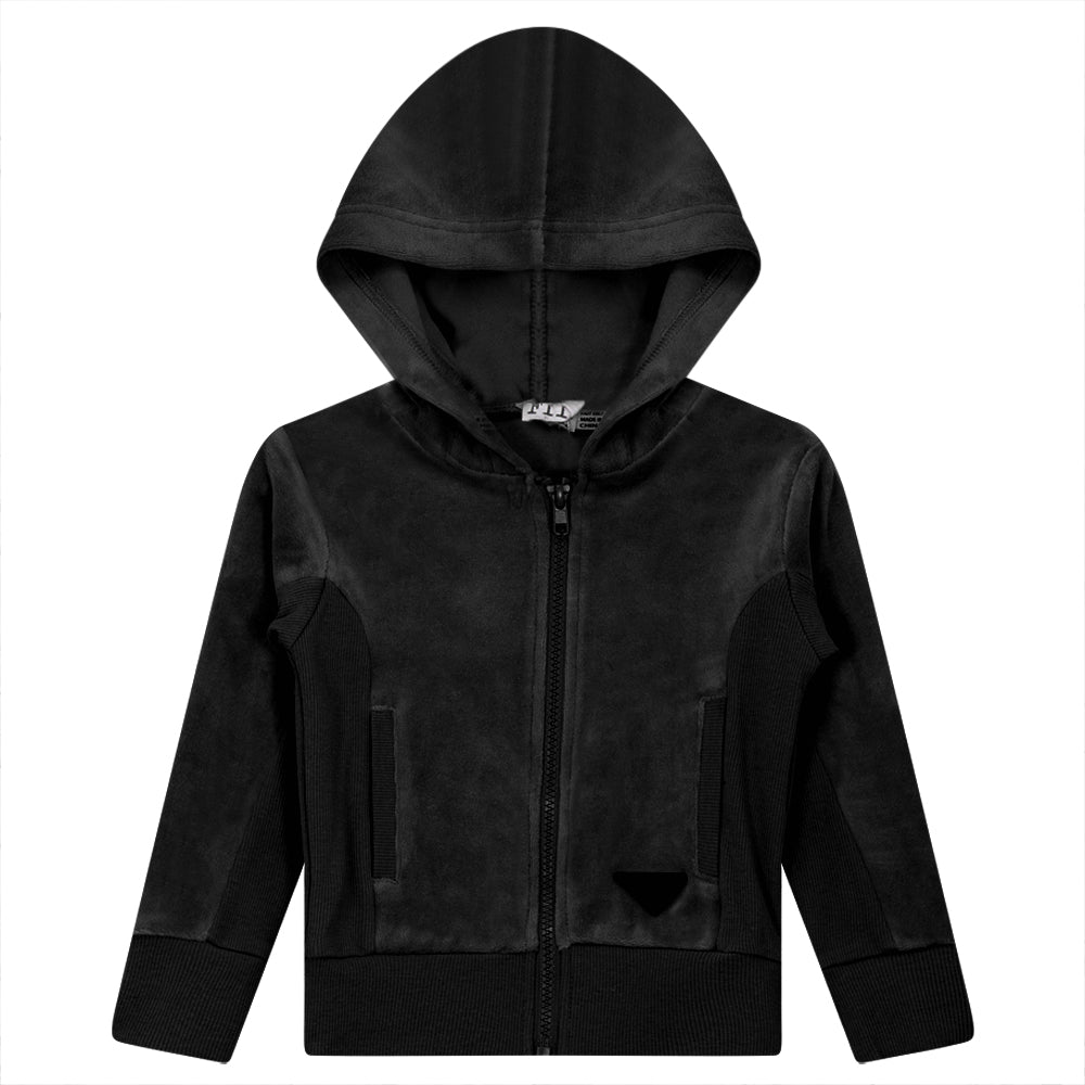 FYI Black Velour Hoody