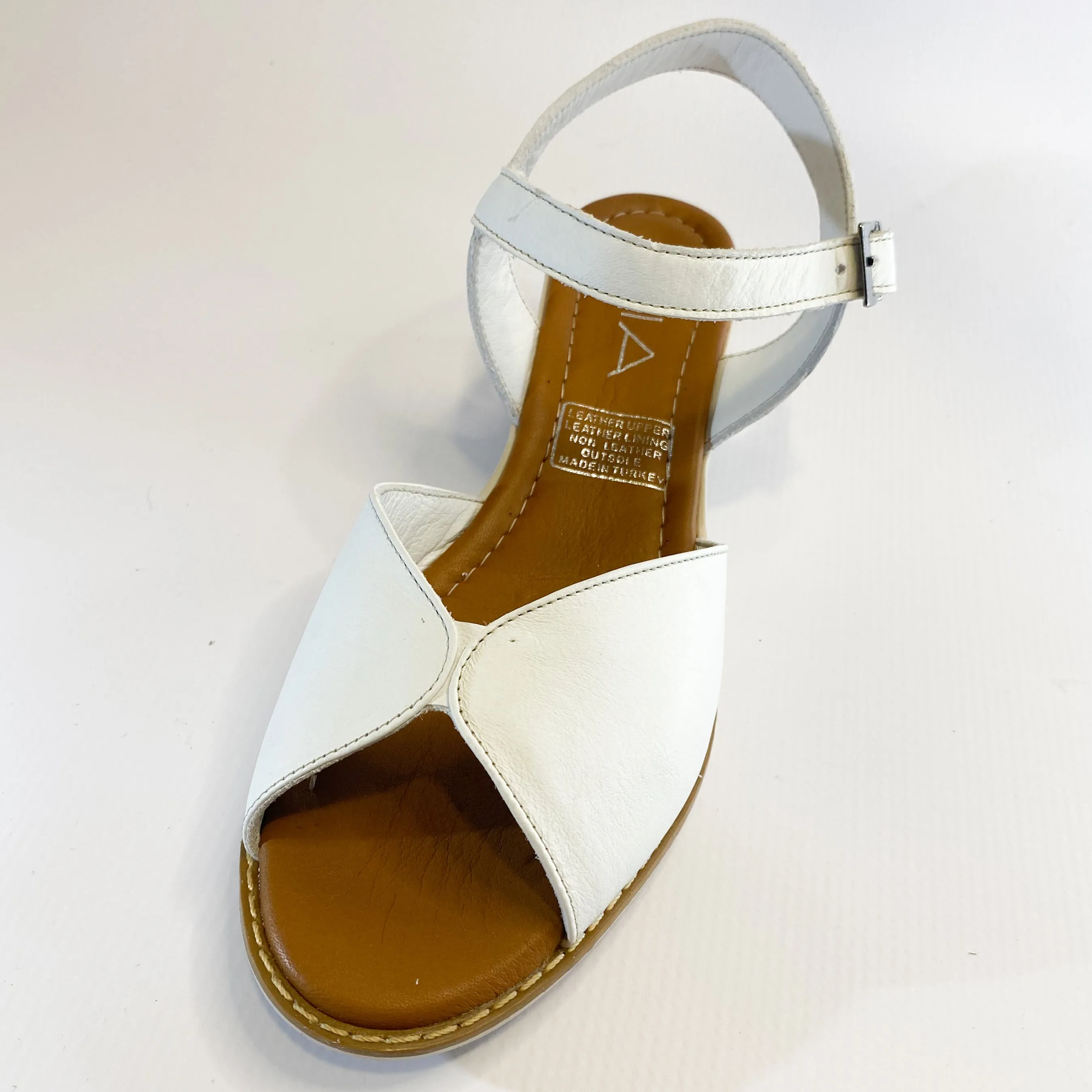 Gia white leather wedge sandal