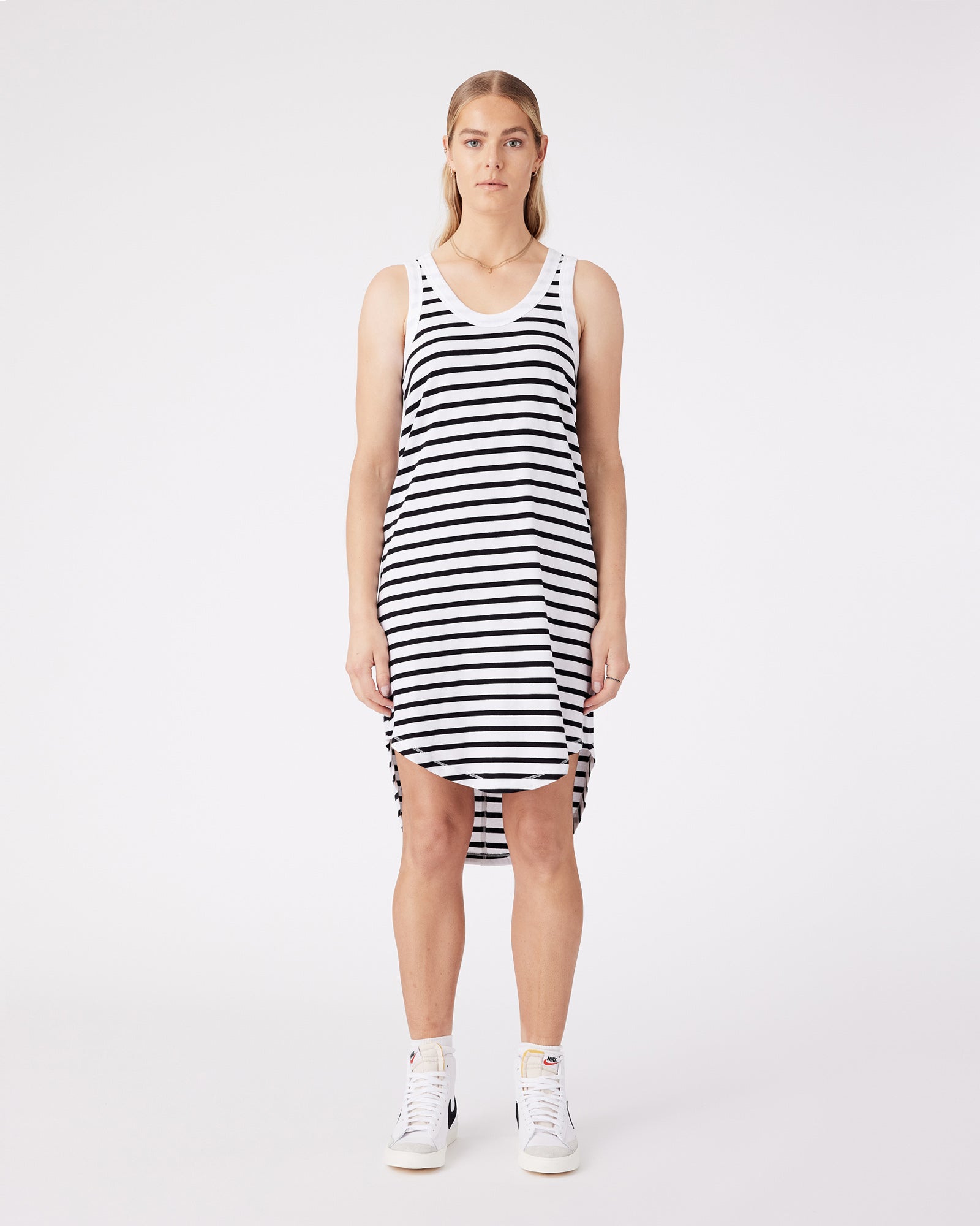 GISELLE DRESS - BLACK ROCK STRIPE