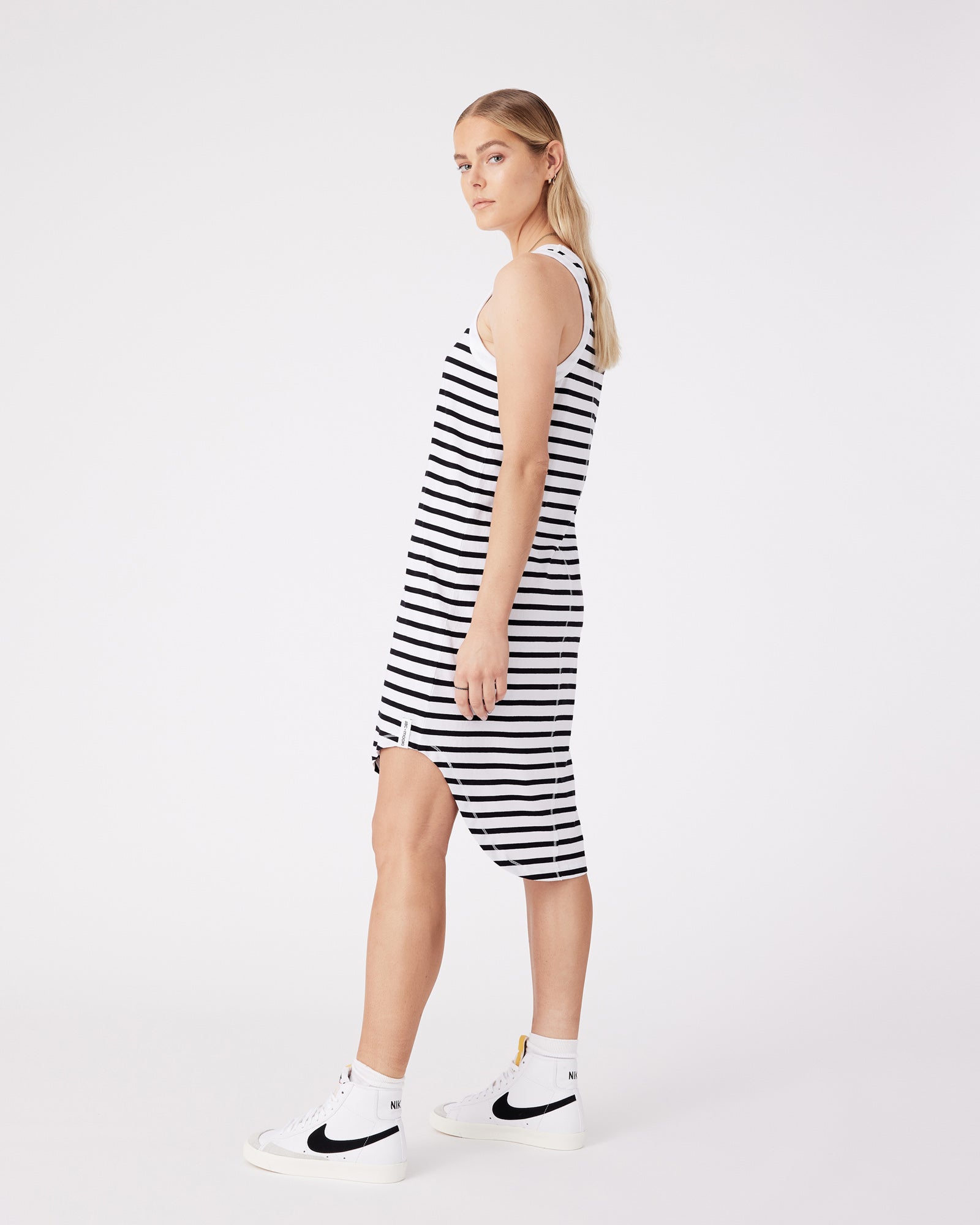 GISELLE DRESS - BLACK ROCK STRIPE