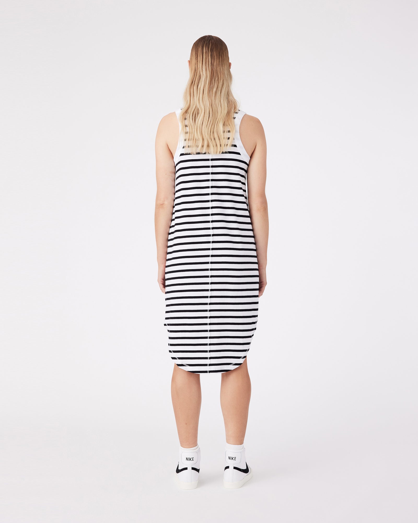 GISELLE DRESS - BLACK ROCK STRIPE