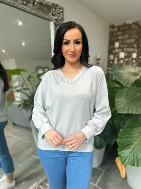 Grey V Neck Sweatshirt Reema 2