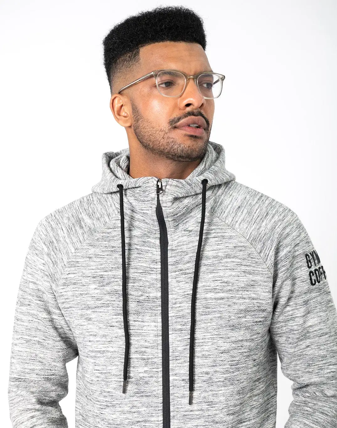 Gym+Coffee Fleck Hoodie (Mens) - Grey