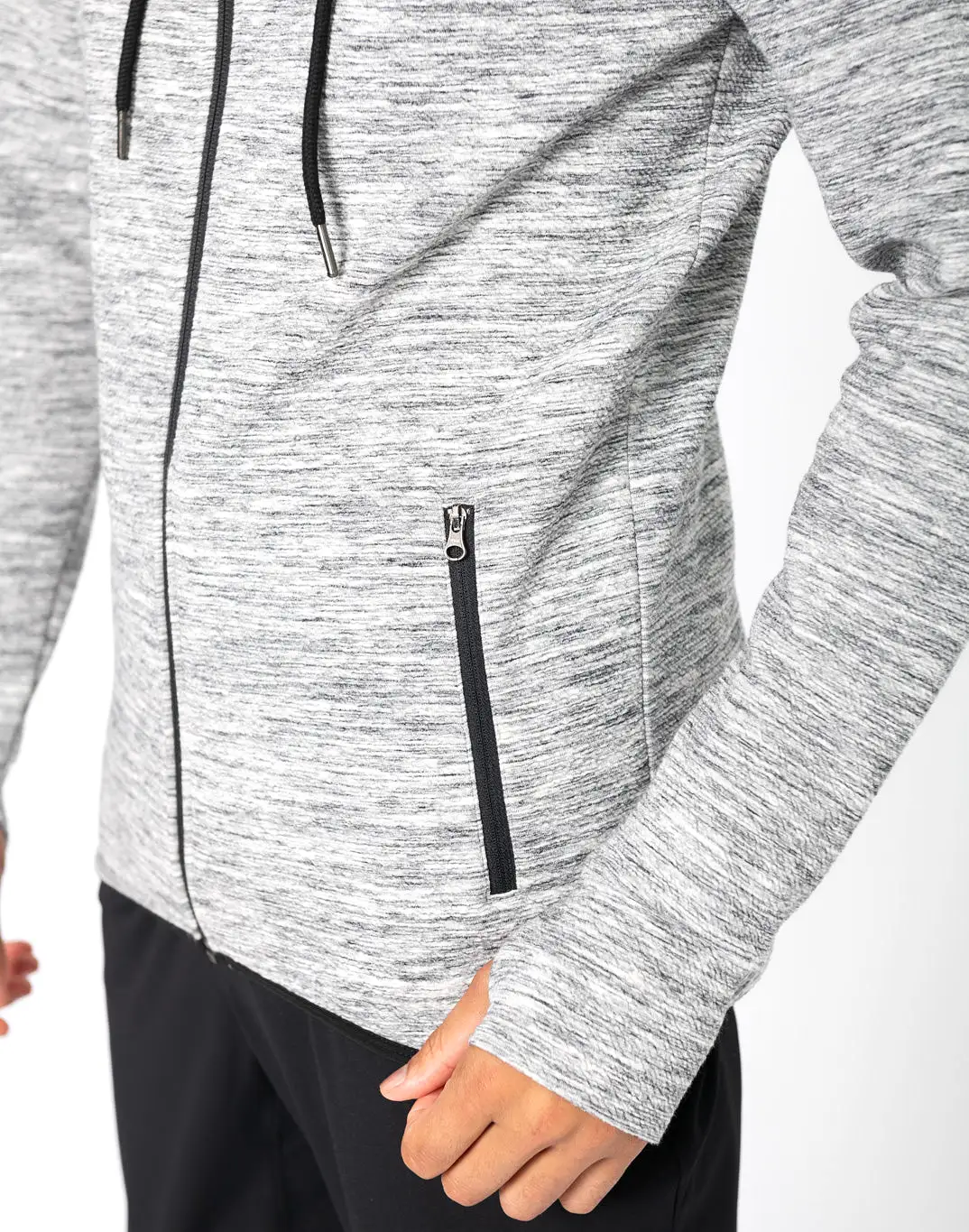 Gym+Coffee Fleck Hoodie (Mens) - Grey