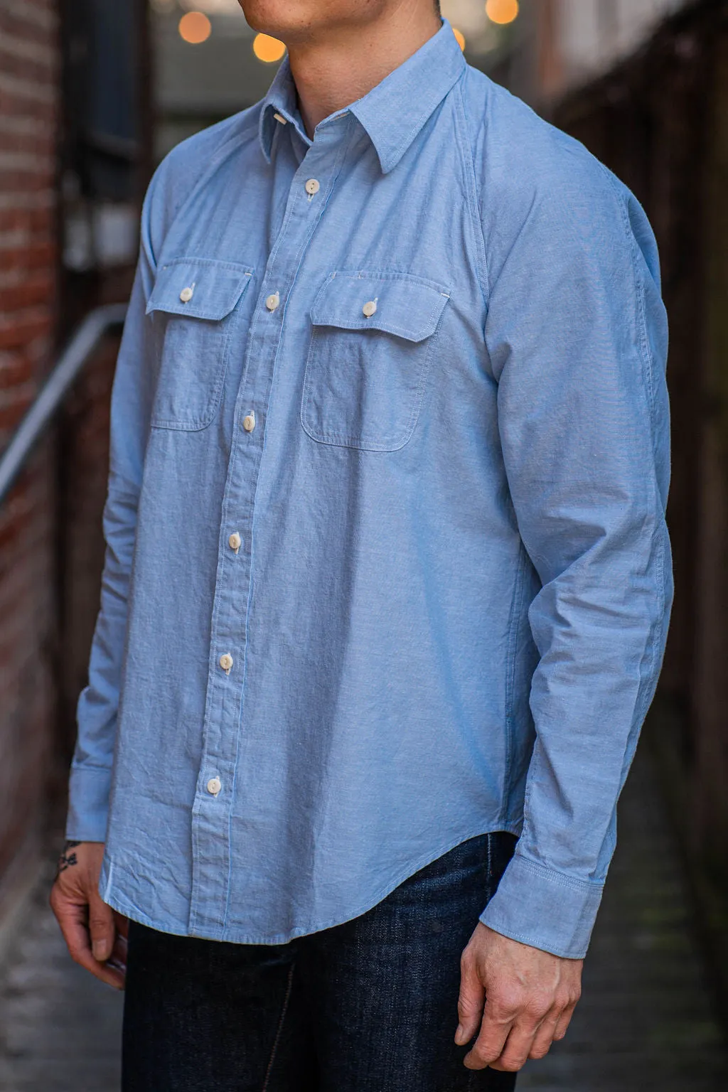 Heimat Textil Work Shirt - Trail Blue Chambray