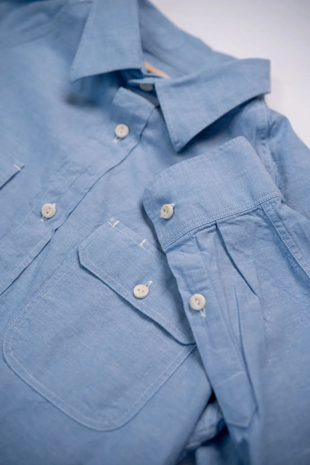 Heimat Textil Work Shirt - Trail Blue Chambray