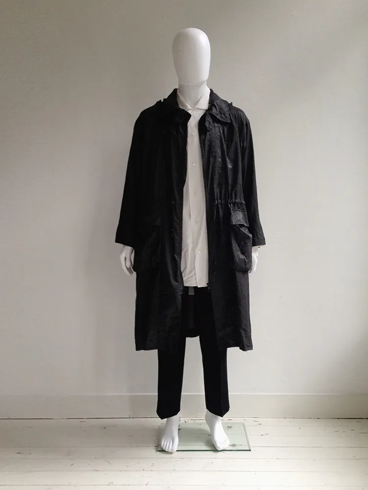 Issey Miyake Windcoat black foldable parka — 1990s