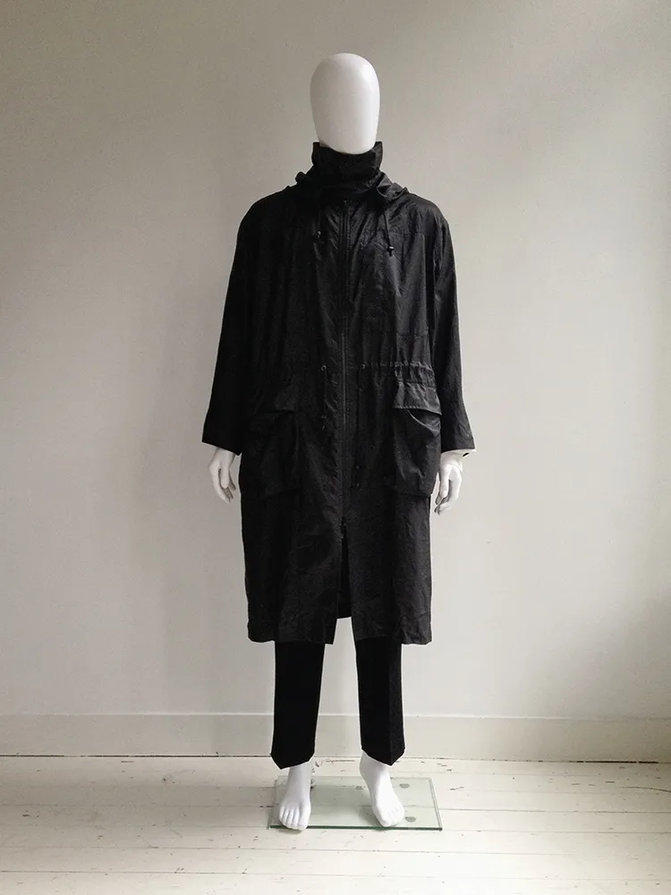 Issey Miyake Windcoat black foldable parka — 1990s