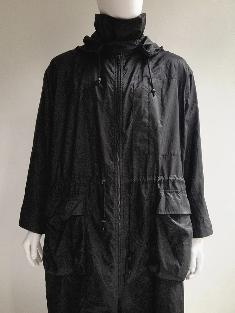 Issey Miyake Windcoat black foldable parka — 1990s