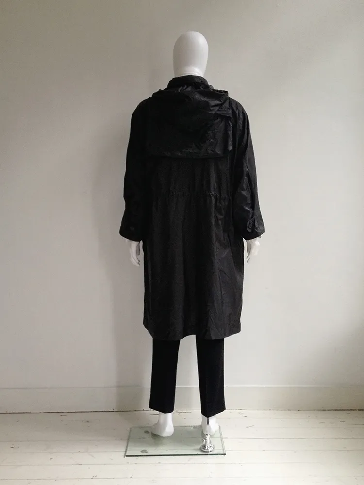 Issey Miyake Windcoat black foldable parka — 1990s