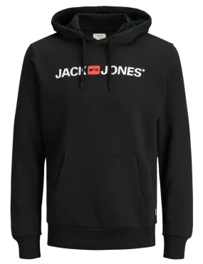 Jack & Jones Retro Logo Hooded Sweatshirts Black