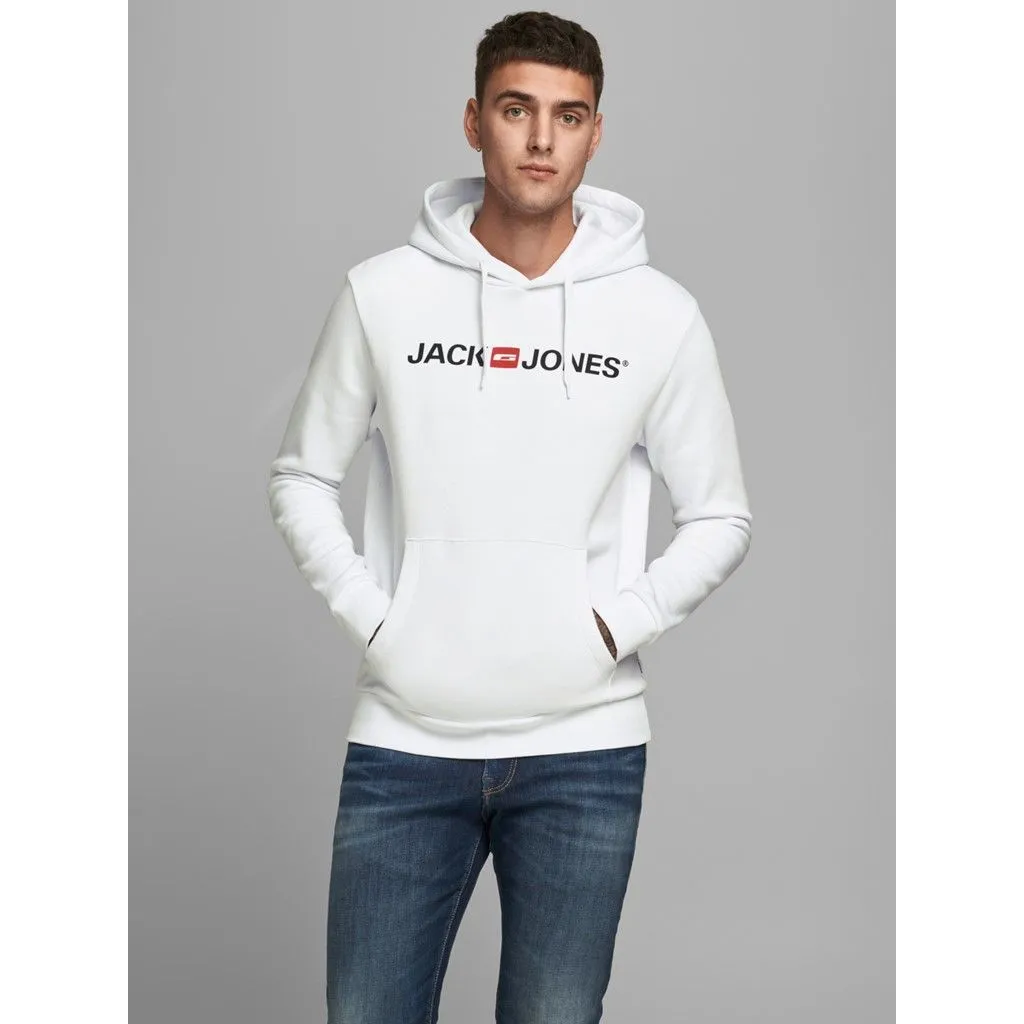 Jack & Jones Retro Logo Hooded Sweatshirts White