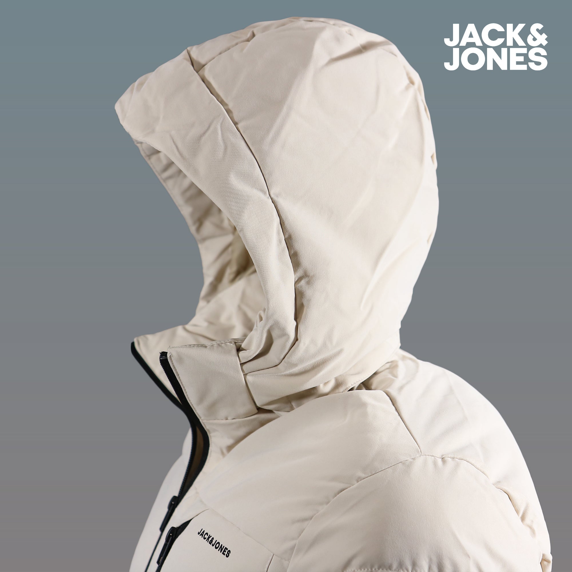 Jack And Jones Moonbeam Puffer Jacket With Hidden Pocket | Cream Puffer Jacket