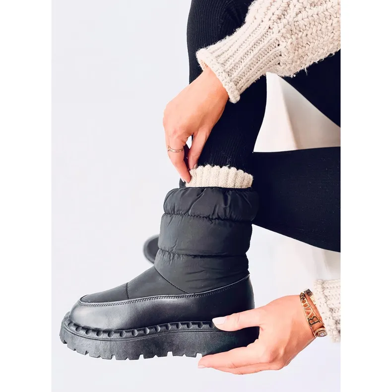 Javier Black nylon snow boots